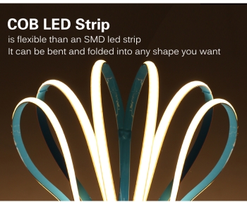 12V COB LED Strip Warmweiss 384 LEDs/m Streifen Flexibler COB Ledstreifen Licht